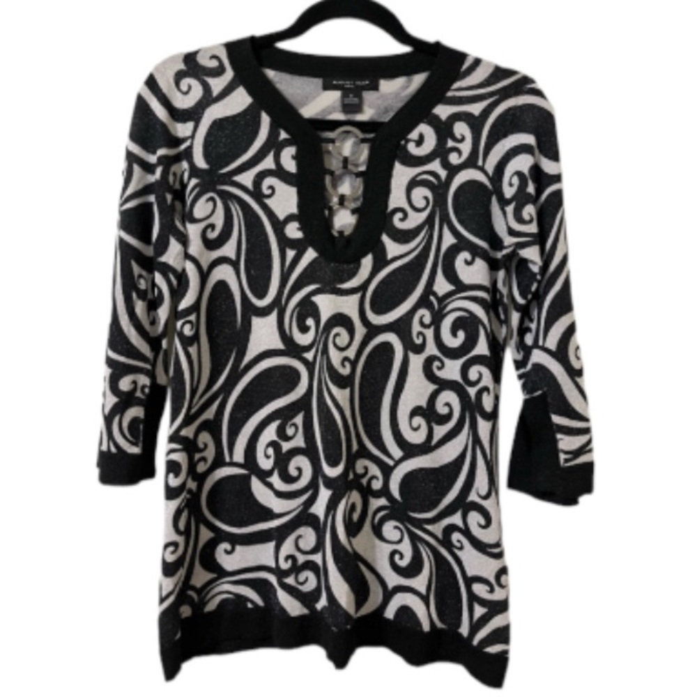 AUGUST SILK KNITS Lightweight printed Sweater Size Medium